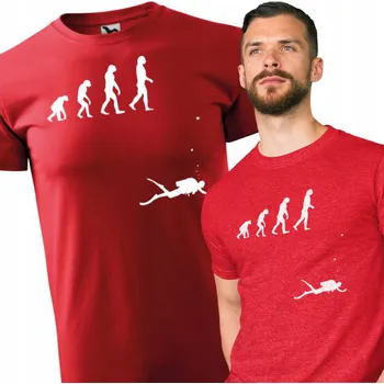 Pánská móda Tričko pro potápěče Evoluce s potápěčem Dárek pro milovníka potápění M