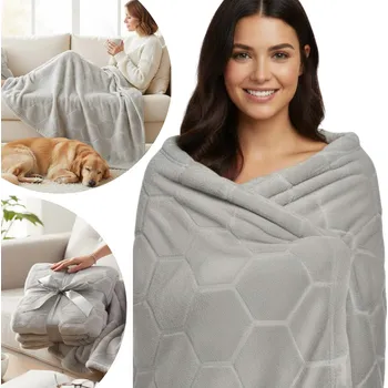 Přehoz na lůžko Deka DOMAREX polyester 170 cm x 130 cm šedá