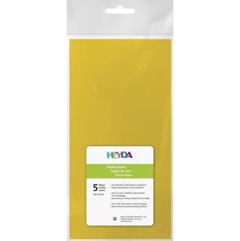 HEYDA Hedvábný papír 50 x 70 cm - žlutý 5 ks