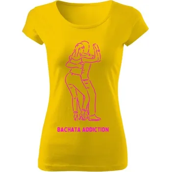 Dámské tričko Tričko s potiskem Bachata Close Position dámské tričko žluté dámské