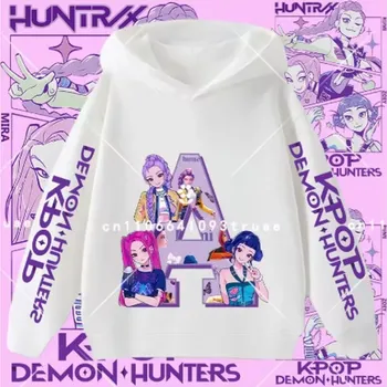 Chlapecký svetr KPop Demon Hunters (Lovkyně démonů) KPop Demon Hunters dětská mikina s potiskem (Huntrix) - písmenko abecedy Velikost: 150, Písmenko: A
