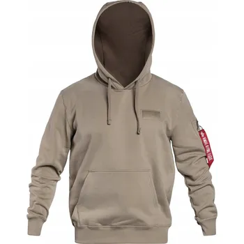 Pánská mikina Mikina s kapucí Alpha Industries s potiskem na zádech Back Print 178318 679 Vintage Sand L