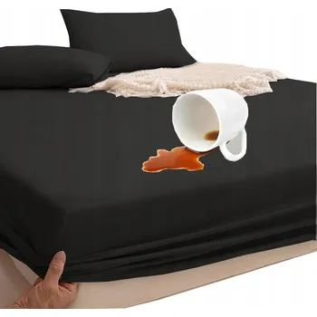 Prostěradlo Prostěradlo voděodolné s gumičkou bavlna 200 x 220 cm NEPROMOKAVÉ, černé