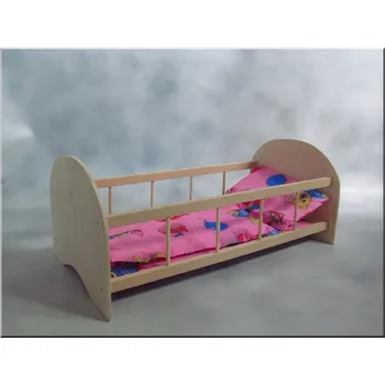 Doplněk pro panenku Dřevěná postýlka pro panenky velká 64709