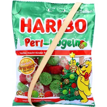 Bonbon Pěnové Želé v posypu Haribo Bombičky na vánoční stromeček Ovocné ve tvaru vánočních koulí Dárek 200 g Německo Haribo 200 g