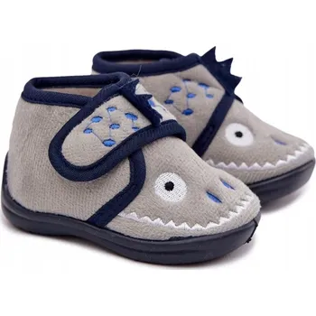 Dívčí bačkory Dětské PAPUČE pro chlapce NA SUCHÝ ZIP šedé, velikost 21