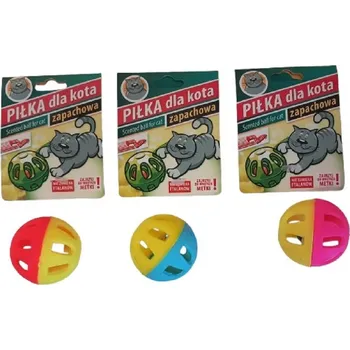 Hračka pro psa Míč 5cm plastový s rolničkou a vůní pro kočky a malé psy