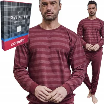 Pánské pyžamo Pánské pyžamo Cornette 117/320 Loose 16 vel. XL (50) proužky bordó kapsy