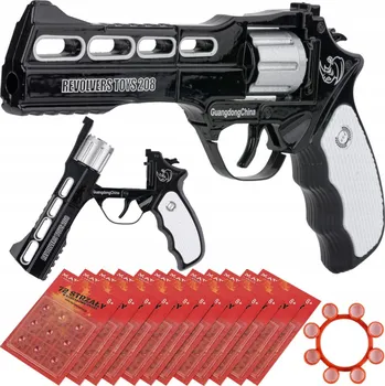 Kovová pistole na kapslíky se zvukem, černá