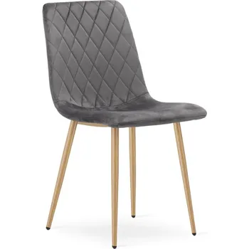 Jídelní židle Jídelní židle TURIN sametová, tmavě šedá / hnědé nohy