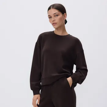 Dámská mikina Reserved - Mikina s modalem - tmavě hnědá - 690GA-89X - 690GA-89X-M