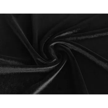 Samet velur elastický, černý