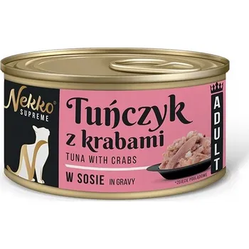 Krmivo pro kočku Nekko Supreme Adult mokré krmivo pro kočky TUŇÁK S KRABEM V OMÁČCE 80g