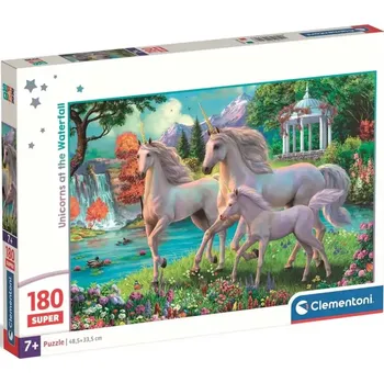 Puzzle Puzzle Jednorožci u vodopádu 180 dílků