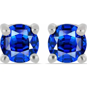 Náušnice Náušnice stříbrné s broušenými modrými safíry Ag 925 040418 SAF 0,4 cm, 0,8 g