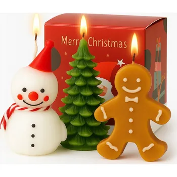 Svíčka VÁNOČNÍ SADA 3x VONNÁ SVÍČKA VÁNOČNÍ SÓJOVÁ DEKORATIVNÍ