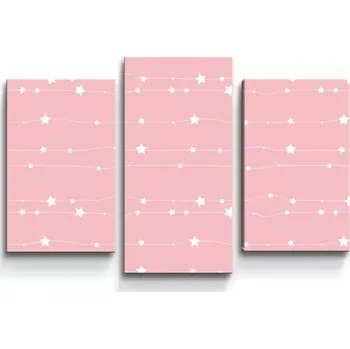 Obraz Sablio Obraz - 3-dílný Hvězdy a tečky na provázku - 75x50 cm