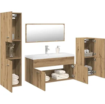 Koupelnový nábytek 5dílná koupelnová sestava dub artisan kompozitní dřevo Hnědá3328914