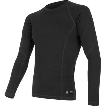 Cyklistické oblečení Triko dlouhé pánské SENSOR MERINO DOUBLE FACE černé L