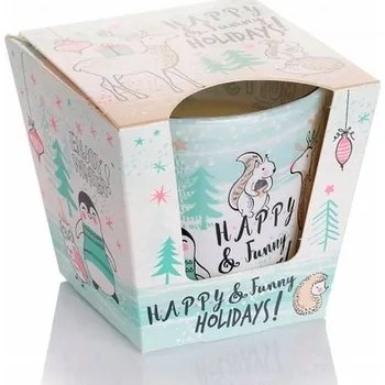 Svíčka Vánoční vonná svíčka ve skle Merry & Bright Bartek Candles 115 g