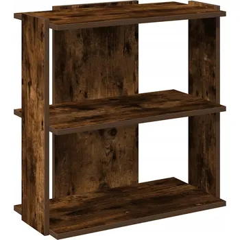 Knihovna 3-patrový regál na knihy, kouřový dub, 60x30x60 cm