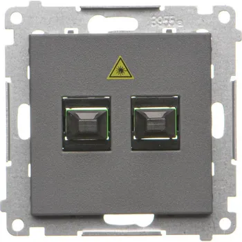 Elektrická zásuvka Zásuvka optická 2 násobná SC/APC, Simon 55 TGS2.01/116, grafitová