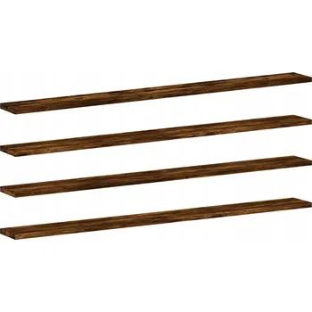 police VidaXL Nástěnné police, 4 ks, kouřový dub, 100x10x1,5 cm