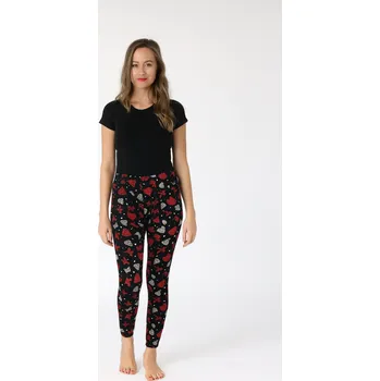 Dámské legíny NOVINKA- Dámské legíny s červenými srdíčky