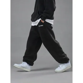 Pánské kalhoty Široké Pánské Tepláky BAGGY Černé El Polako KLASICKÉ VOLNÉ XL