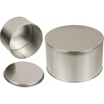 Obraz Stříbrná kovová 3D dóza / plechovka - 10x17 cm