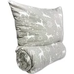 Prodloužené flanelové povlečení 140x220, 70x90 Escama grey