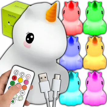 Lampička Bezdrátová silikonová LED noční lampička jednorožec - povýstavní