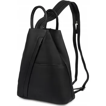 Městský batoh Batoh s ikonickým italským ramenním popruhem, černý batoh Beltimore