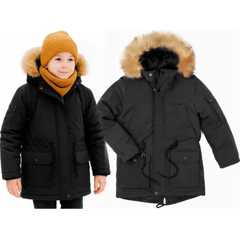 Dívčí oblečení Zimní bunda parka černá béžová bestseller teplá kožíšek MÓDNÍ 8 128