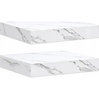 Obraz Nástěnné poličky Nástěnný 2 pcs Bílý mramor 23 x 23,5 x 4 cm
