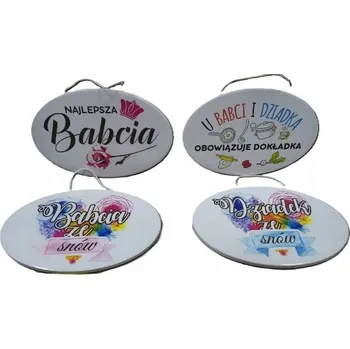 Obraz Keramická cedulka 23 x 15,5 cm BABIČKA / DĚDEK