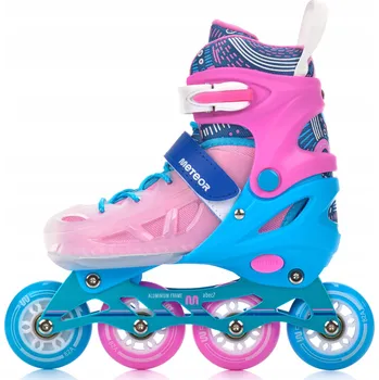Kolečkové brusle KOLEČKOVÉ BRUSLE NASTAVITELNÉ KOLEČKOVÉ BRUSLE PRO MLÁDEŽ SILNÉ METEOR LOKY M 34-37 LED kola