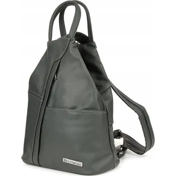 Městský batoh Malý dámský batoh kožený ŠEDÝ trojúhelníkový městský