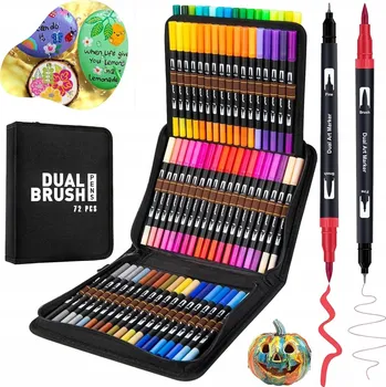 AKRYLOVÉ POPISOVAČE 72 KUSŮ S DVOJITÝM HROTEM FIXY NA KRESLENÍ A MALOVÁNÍ