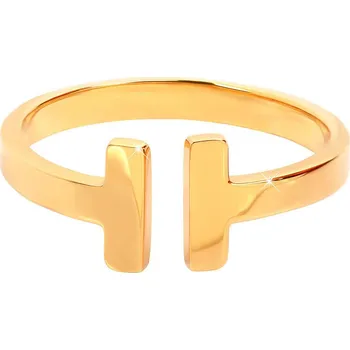 Módní doplněk Troli Otevřený pozlacený prsten z oceli 53 mm + 2 měsíce na vrácení zboží