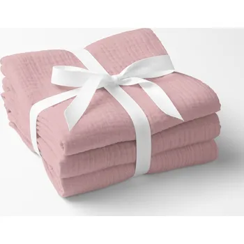 Utěrka Mušelínová utěrka Nature MSN-041 Starorůžová - sada 3 ks