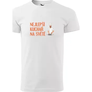 Pánské tričko Sablio Tričko s potiskem Nejlepší kuchař na světě - bílé S