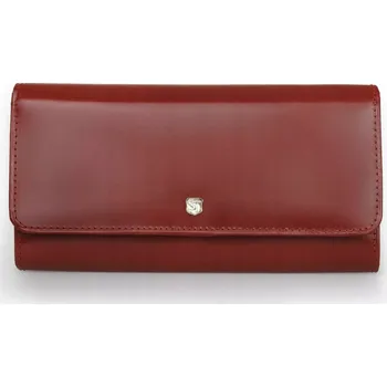 Peněženka Dámská kožená peněženka červená velká Stefania hladká přírodní