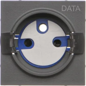 vypínač Kryt zásuvky silové 1 násobné DATA, Simon 55 TGD1ZP/116, grafitová