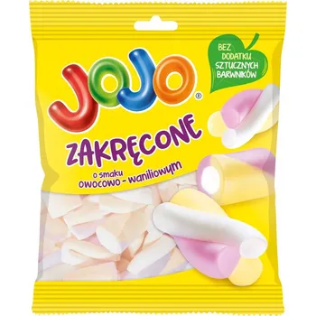 Bonbon Pěnové bonbony Jojo Zakroucené pěnové bonbony s ovocno-vanilkovou příchutí Jojo 90 g