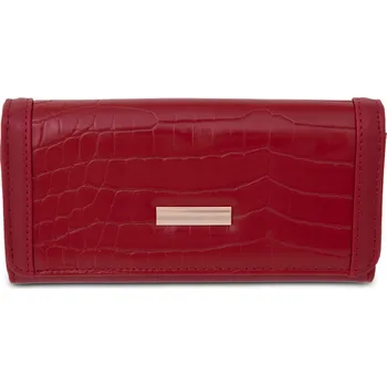 Peněženka Dámská červená peněženka prostorná elegantní lakovaná eko kůže