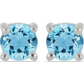 Náušnice Náušnice stříbrné s broušenými Blue Sky topazy Ag 925 040418 BT 0,4 cm, 0,8 g