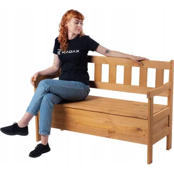 Zahradní lavice Zahradní lavice Kadax dřevěná s úložným prostorem a opěradlem, hnědá, 120 cm