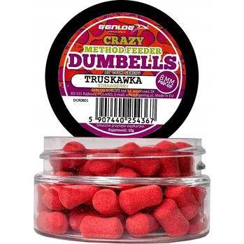 Boilies Plovoucí boilies Crazy Dumbells Pop-Up GENLOG Jahoda 8mm 10g