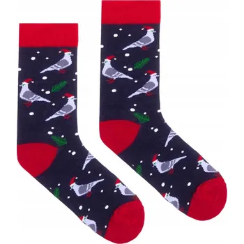Pánské ponožky KABAK Ponožky Holubi Vánoce červené, velikost 42-46